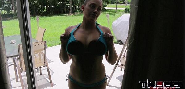  Bratty Sister Melanie Hicks in Bikini gets the business by brother